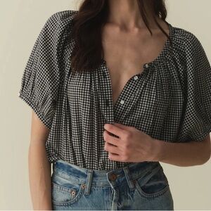 DOEN June Top in La Maddalena Gingham XS